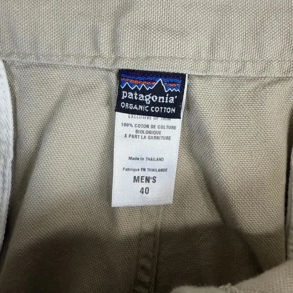 Patagonia Duck Pants Mens 40 Beige Organic Cotton Canvas Outdoor Hiking Chino